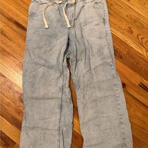 gap wide leg draw string jeans
